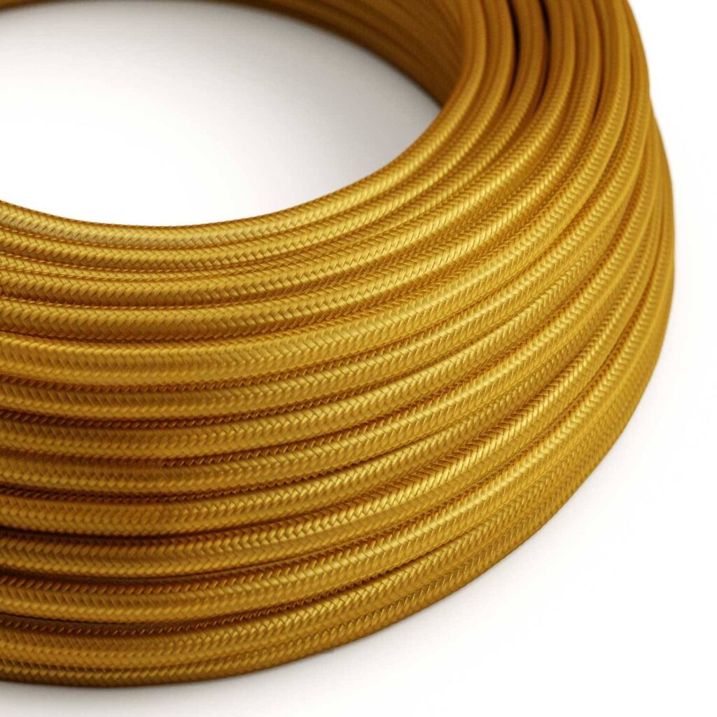 okrugli električni tekstilni kabel zlatni RM05