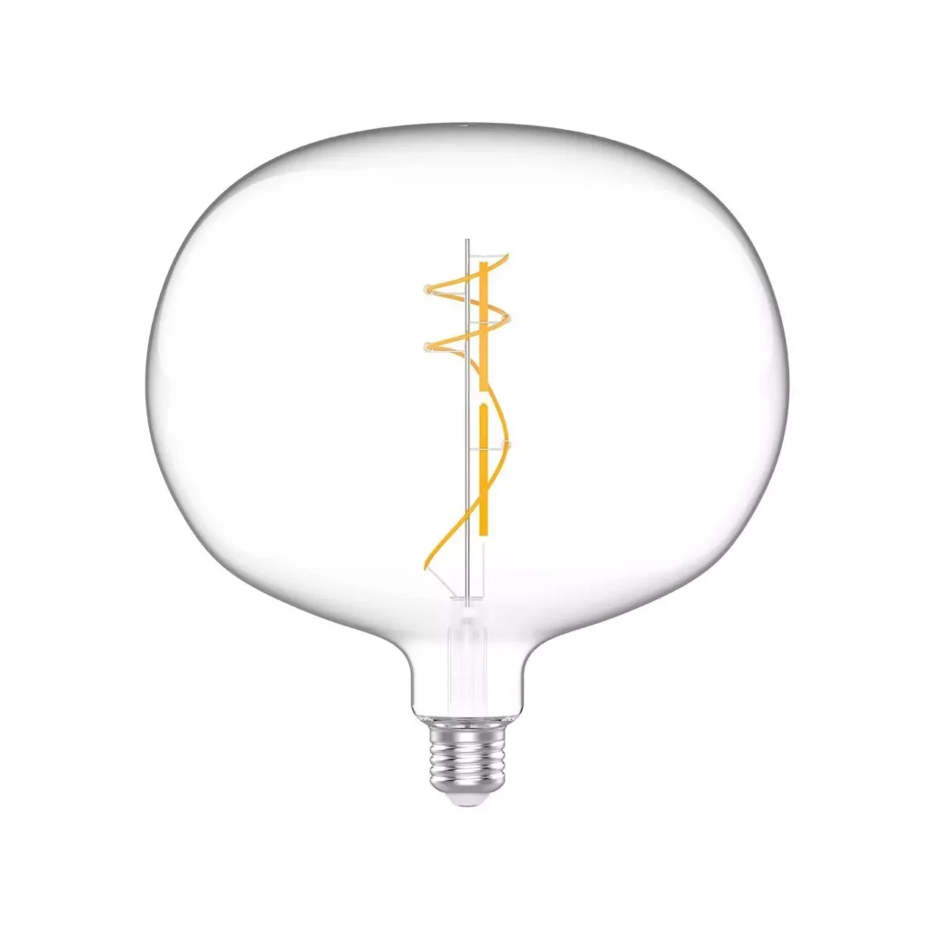 LED žarulja E27 Ellipse 220 10W 2700K dimabilna s prozirnim staklom, idealna za moderne lustere, dekorativne lampe i dizajn interijera.