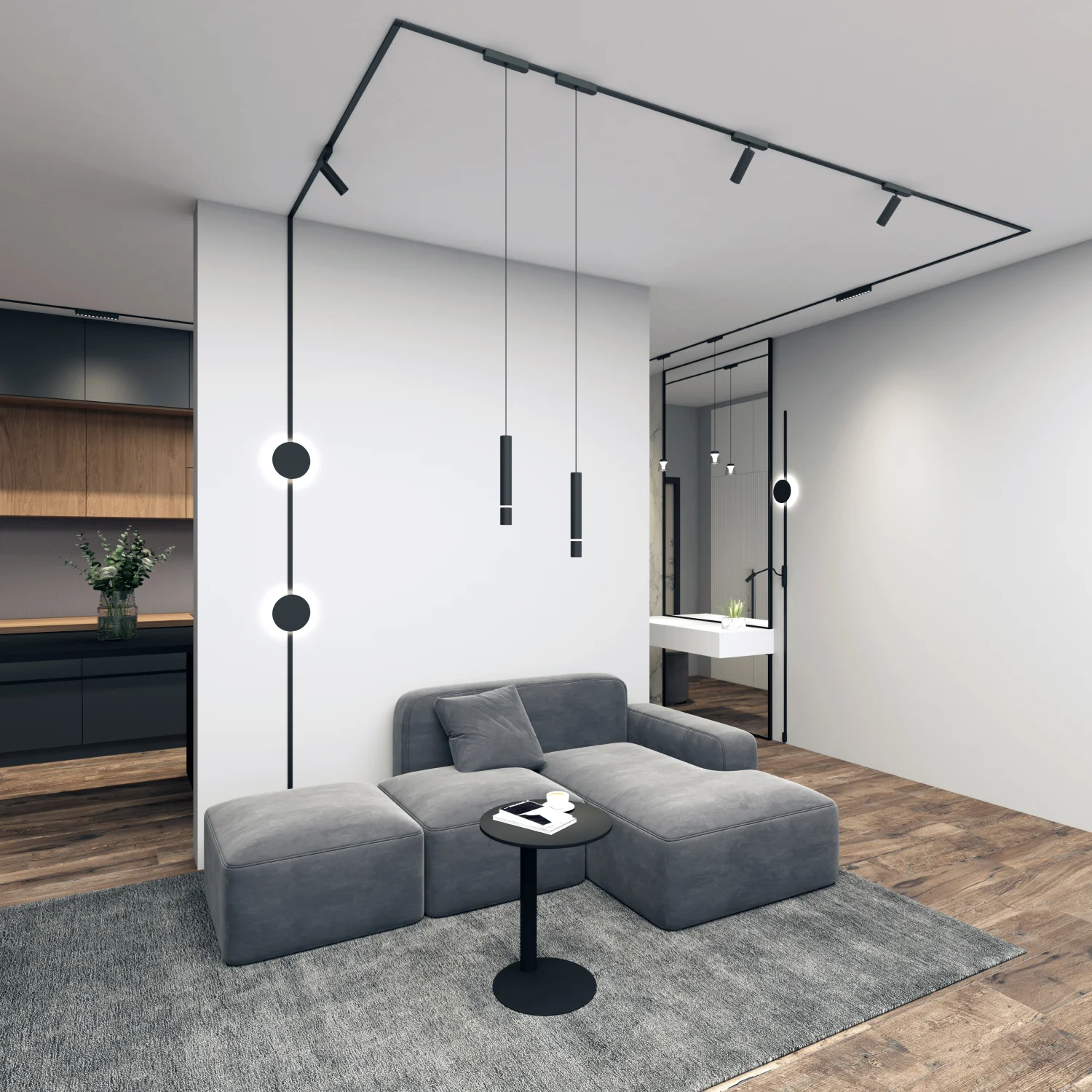Tračna LED visilica AIR HANG 4 W 3000 K crna